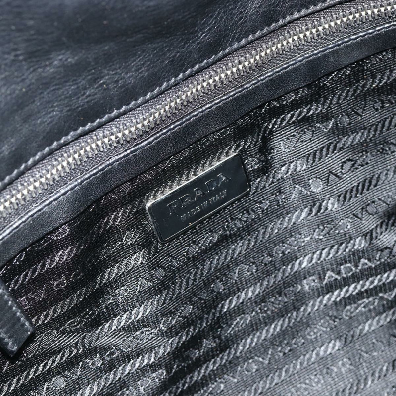 【日本直送】PRADA 尼龍皮革手提包 黑色 銀色 正品 176482V-18