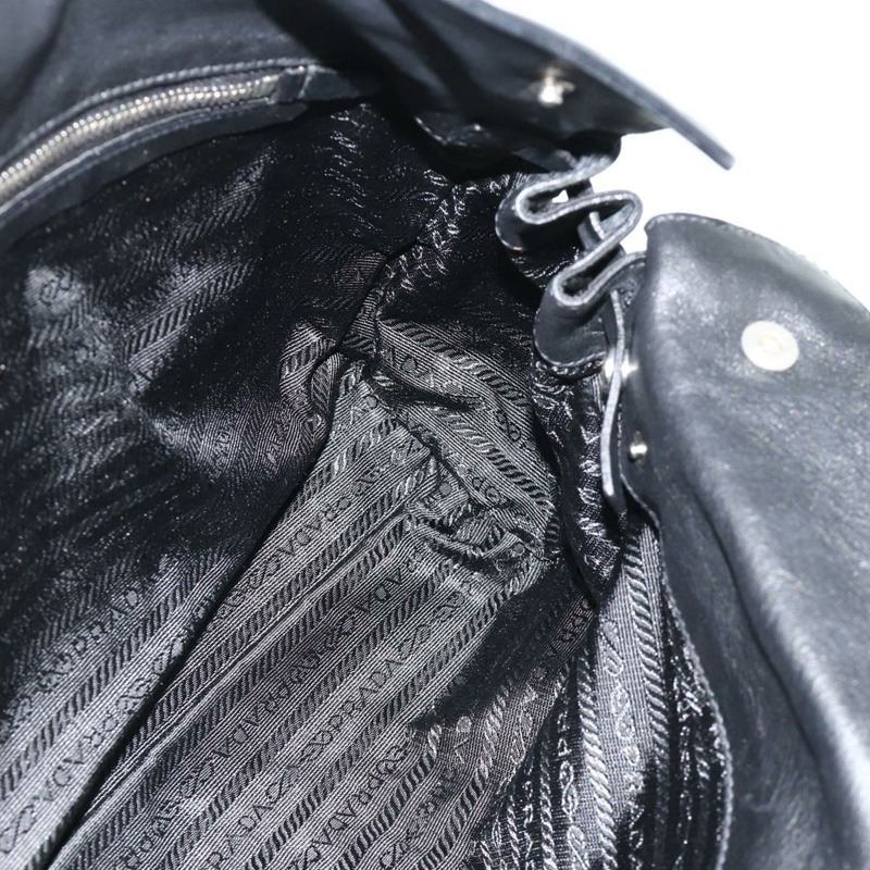 【日本直送】PRADA 尼龍皮革手提包 黑色 銀色 正品 176482V-19