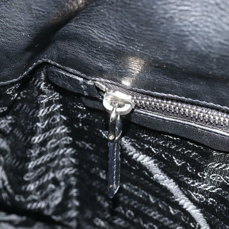 【日本直送】PRADA 尼龍皮革手提包 黑色 銀色 正品 176482V-21