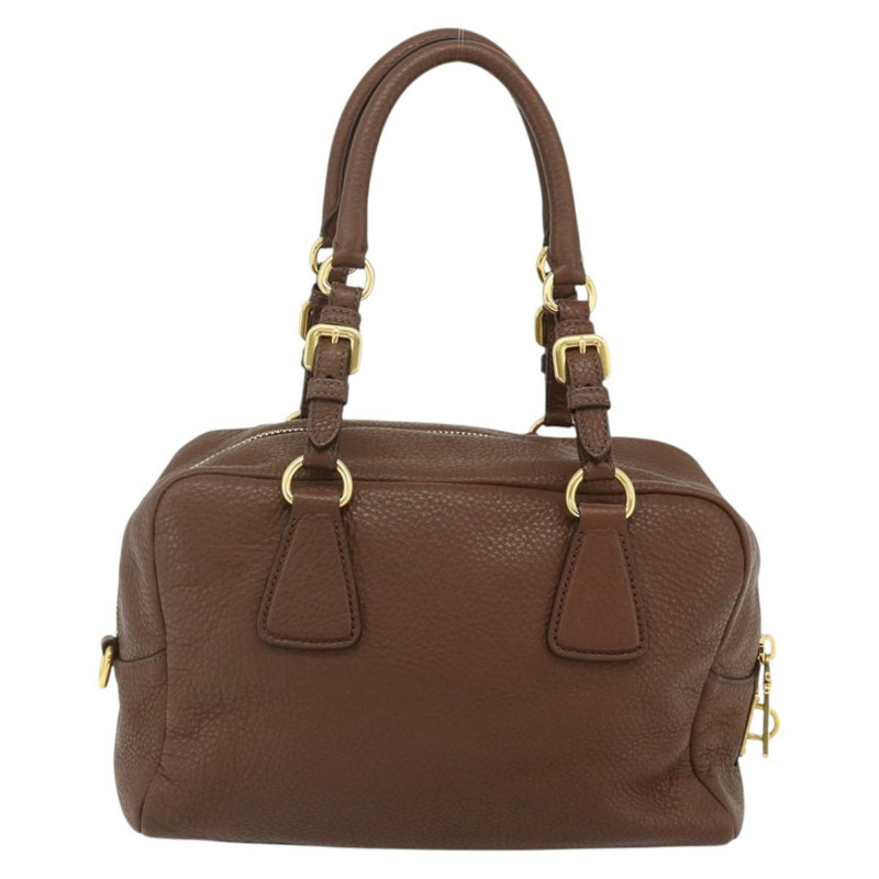 【日本直送】PRADA 棕色金色皮革肩背包，正品編號 176483V-1