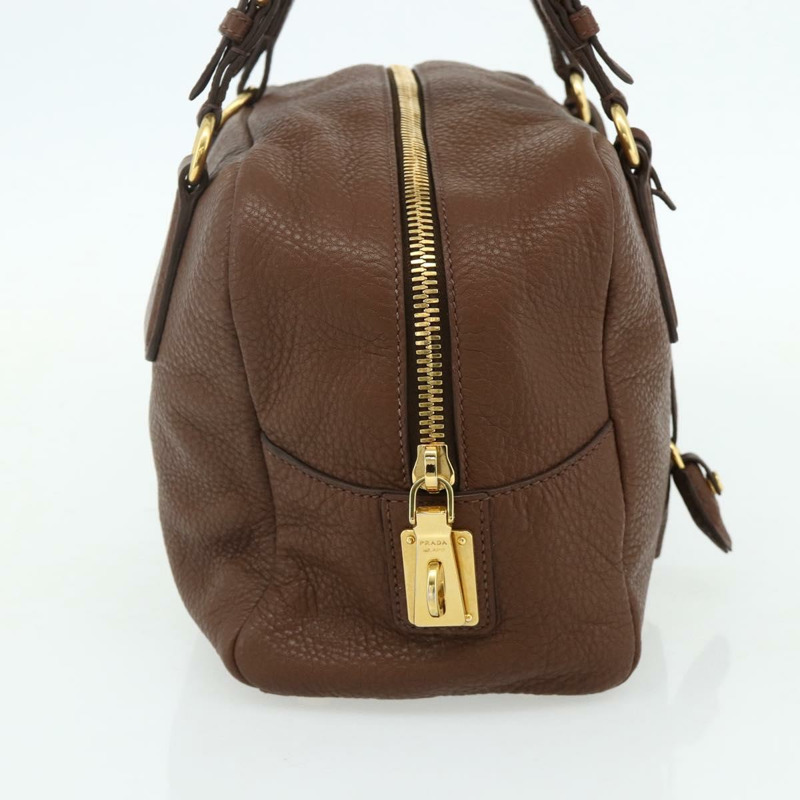 【日本直送】PRADA 棕色金色皮革肩背包，正品編號 176483V-2