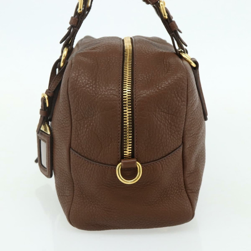 【日本直送】PRADA 棕色金色皮革肩背包，正品編號 176483V-3