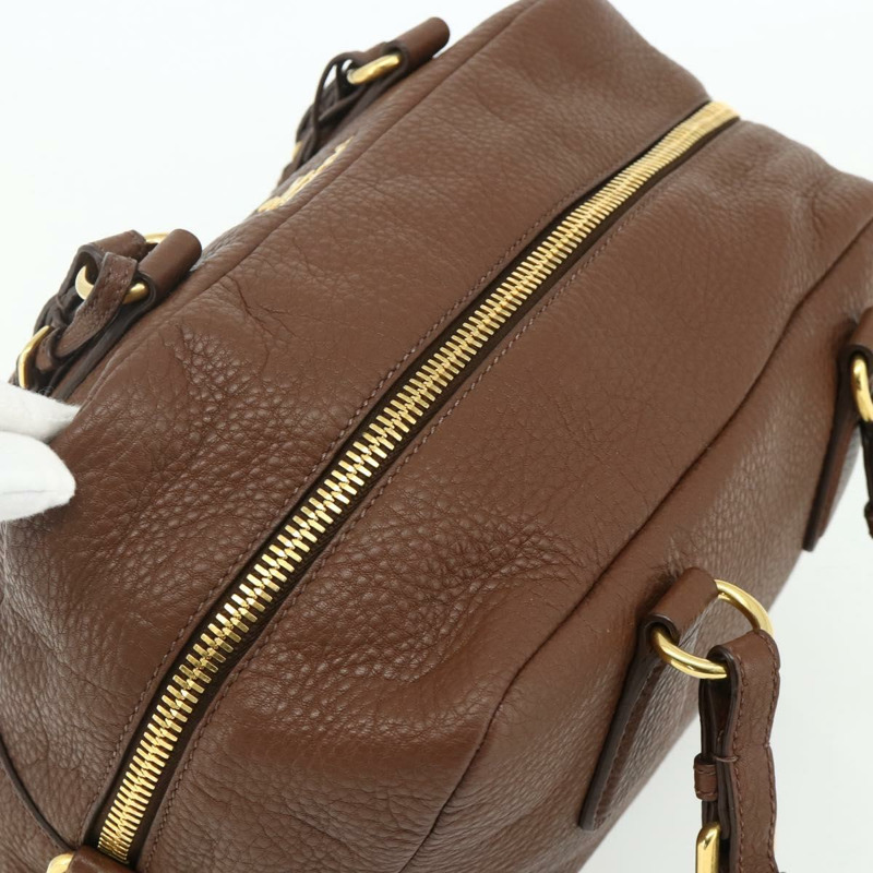 【日本直送】PRADA 棕色金色皮革肩背包，正品編號 176483V-5
