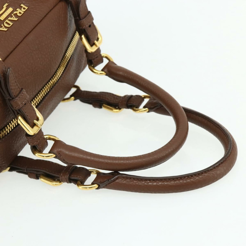 【日本直送】PRADA 棕色金色皮革肩背包，正品編號 176483V-6