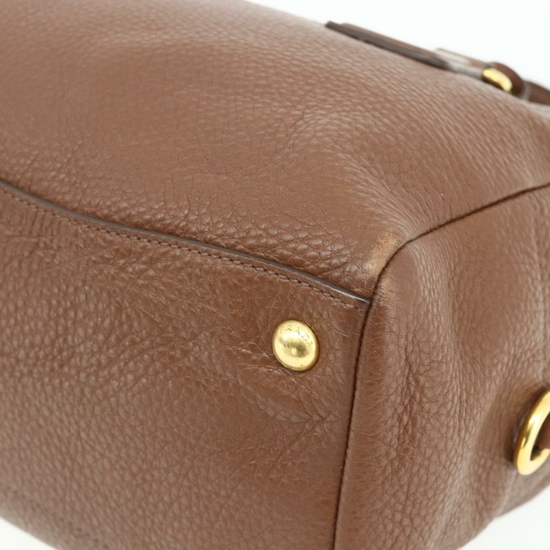 【日本直送】PRADA 棕色金色皮革肩背包，正品編號 176483V-7