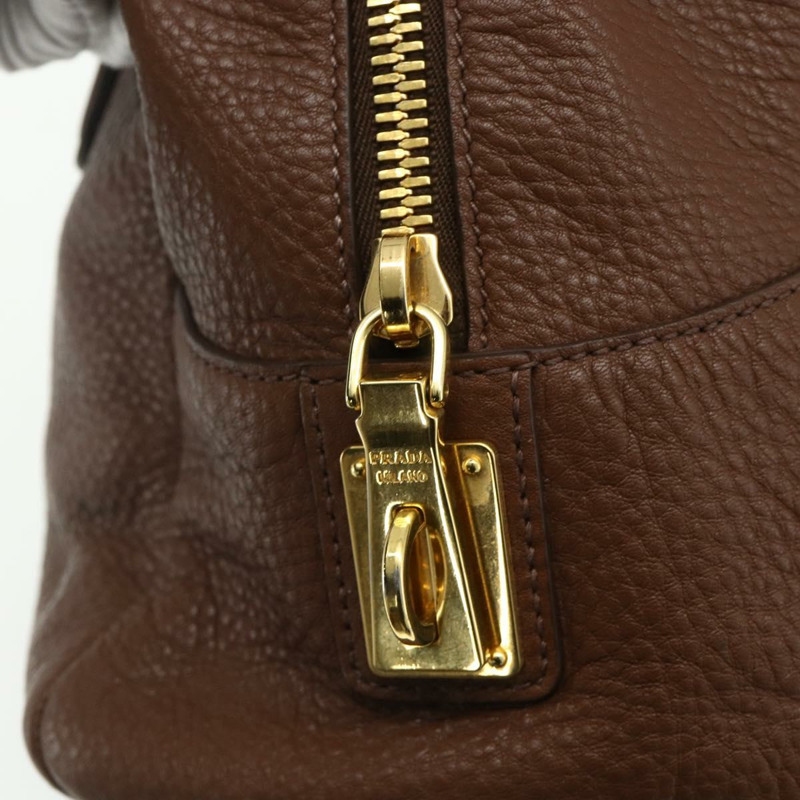 【日本直送】PRADA 棕色金色皮革肩背包，正品編號 176483V-8