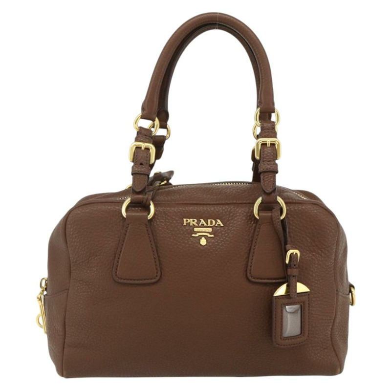 【日本直送】PRADA 棕色金色皮革肩背包，正品編號 176483V-12