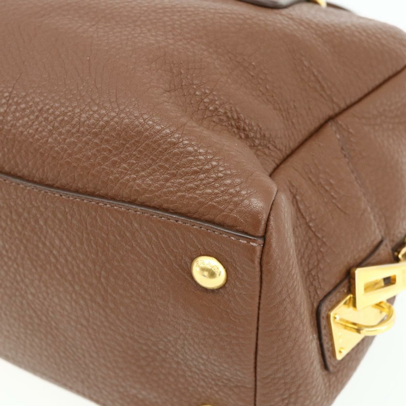 【日本直送】PRADA 棕色金色皮革肩背包，正品編號 176483V-15