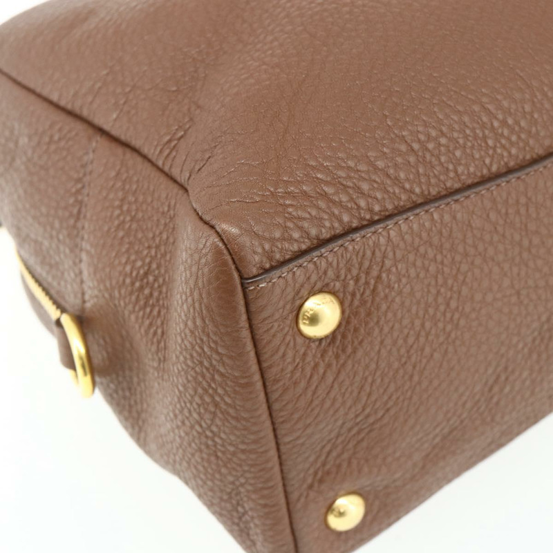 【日本直送】PRADA 棕色金色皮革肩背包，正品編號 176483V-16