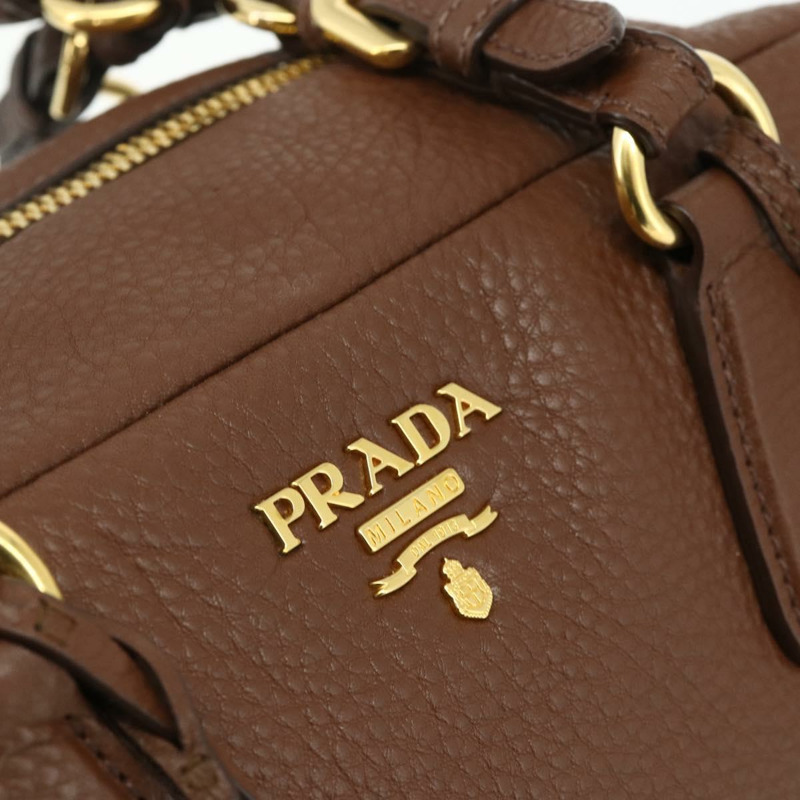 【日本直送】PRADA 棕色金色皮革肩背包，正品編號 176483V-17