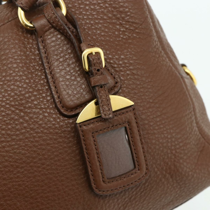 【日本直送】PRADA 棕色金色皮革肩背包，正品編號 176483V-18