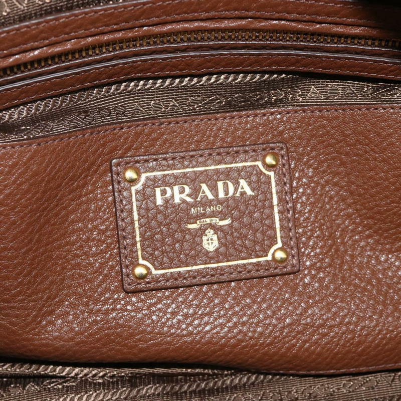 【日本直送】PRADA 棕色金色皮革肩背包，正品編號 176483V-20