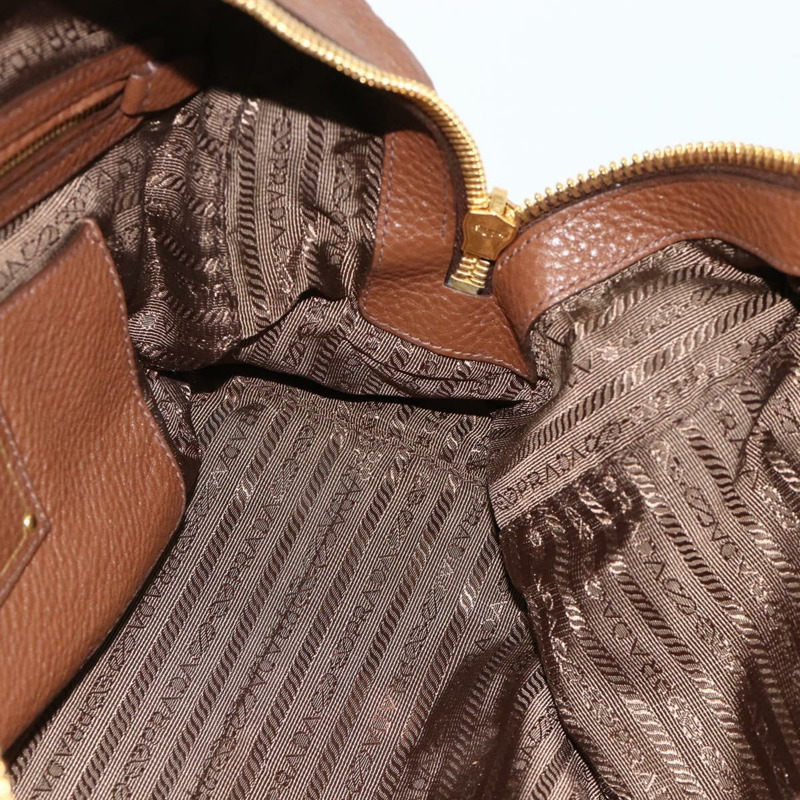 【日本直送】PRADA 棕色金色皮革肩背包，正品編號 176483V-21