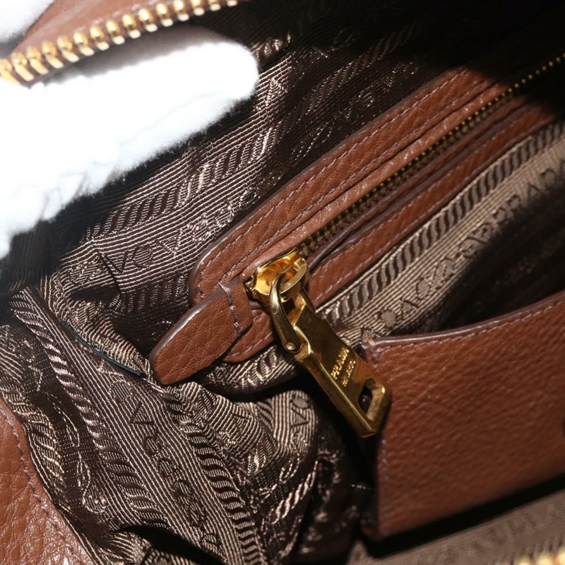 【日本直送】PRADA 棕色金色皮革肩背包，正品編號 176483V-24