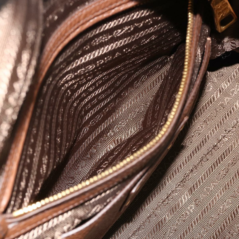 【日本直送】PRADA 棕色金色皮革肩背包，正品編號 176483V-25
