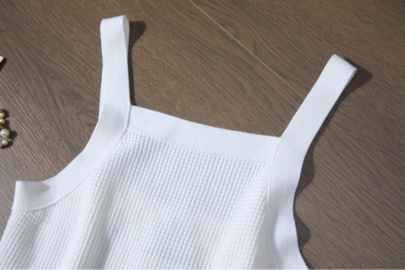 CHANEL白色華夫格吊帶-1