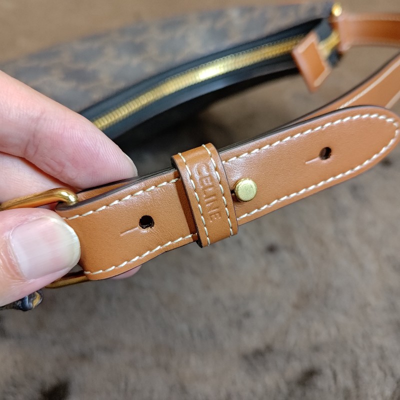 CELINE AVA TRIOMPHE 帆布小牛皮肩背包-2