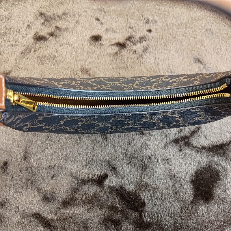 CELINE AVA TRIOMPHE 帆布小牛皮肩背包-4