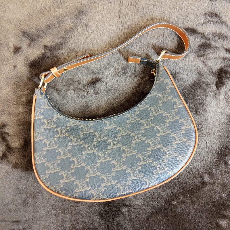 CELINE AVA TRIOMPHE 帆布小牛皮肩背包-5