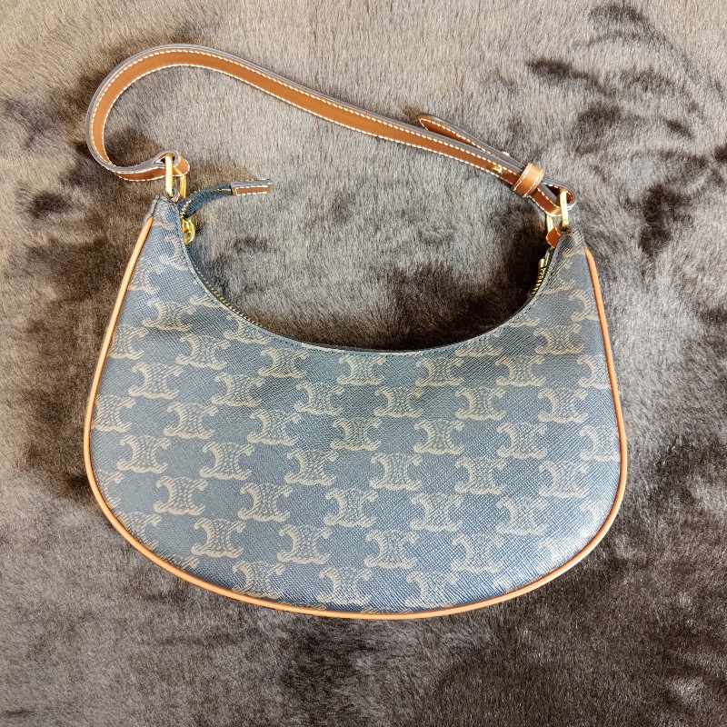 CELINE AVA TRIOMPHE 帆布小牛皮肩背包-6