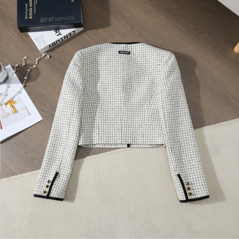 Miu Miu黑白格紋外套-7