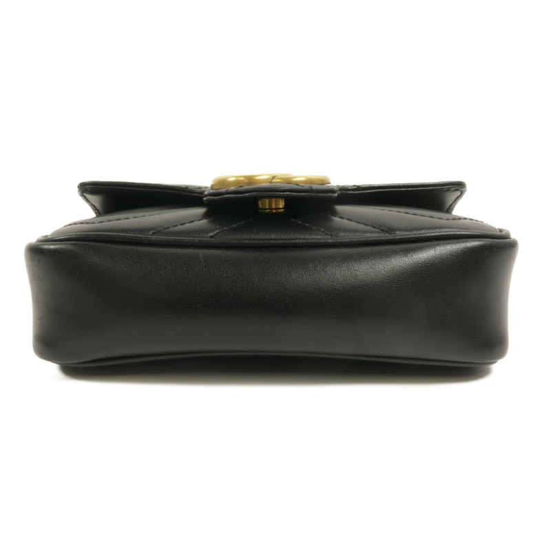 GUCCI 牛皮皮革GG Marmont Super Mini鏈帶肩背袋-3