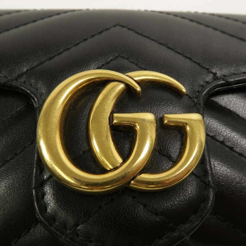 GUCCI 牛皮皮革GG Marmont Super Mini鏈帶肩背袋-8