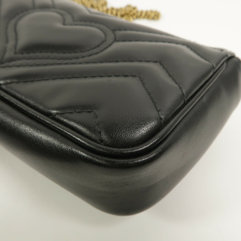 GUCCI 牛皮皮革GG Marmont Super Mini鏈帶肩背袋-13