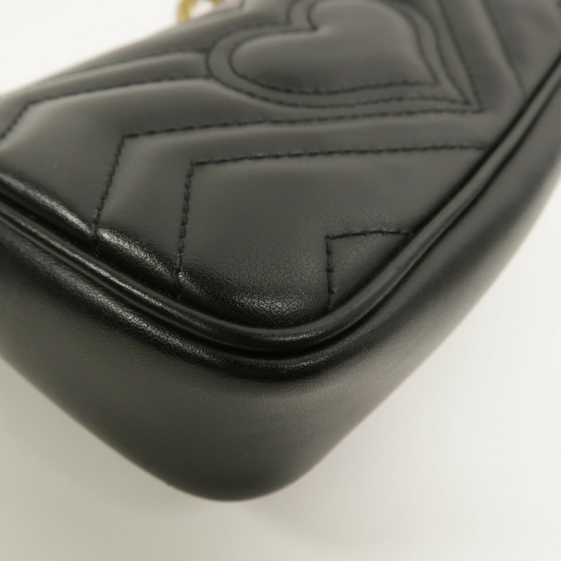 GUCCI 牛皮皮革GG Marmont Super Mini鏈帶肩背袋-14