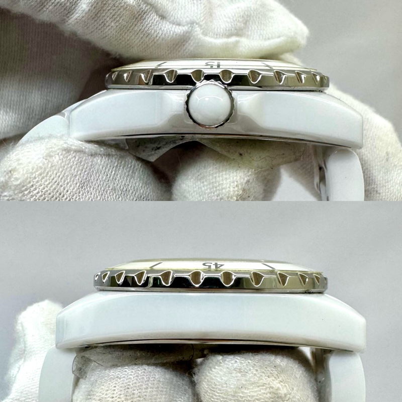 CHANEL 香奈兒 J12 H1628 白色陶瓷鑽石腕錶-7