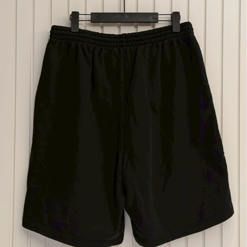 巴黎世家黑色刺繡棉褲-1