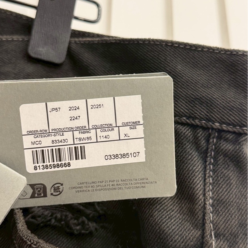 巴黎世家黑色水洗破壞牛仔褲-3