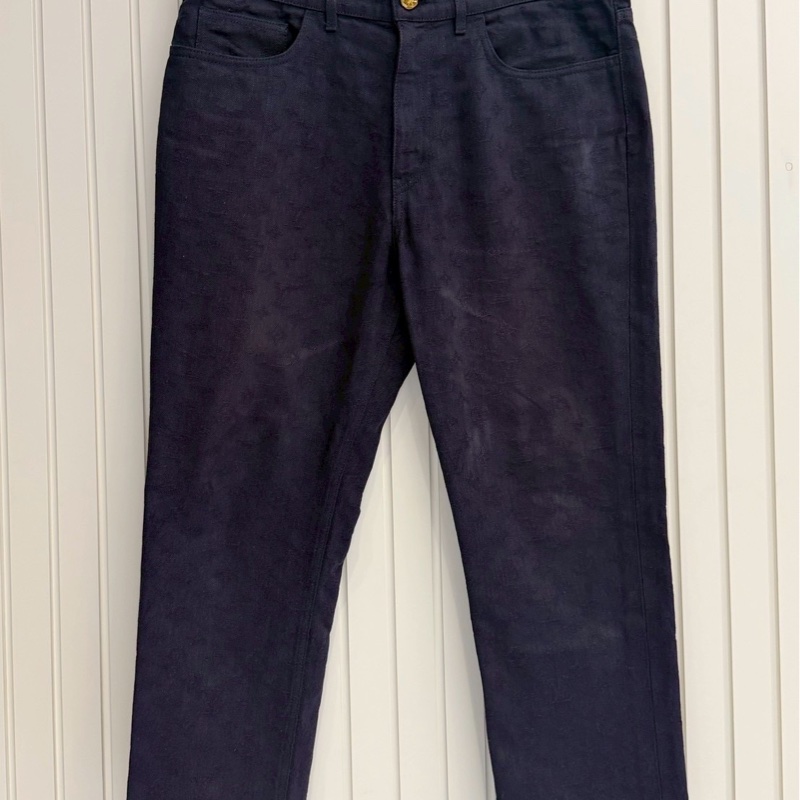 LV深藍滿版牛仔褲-0