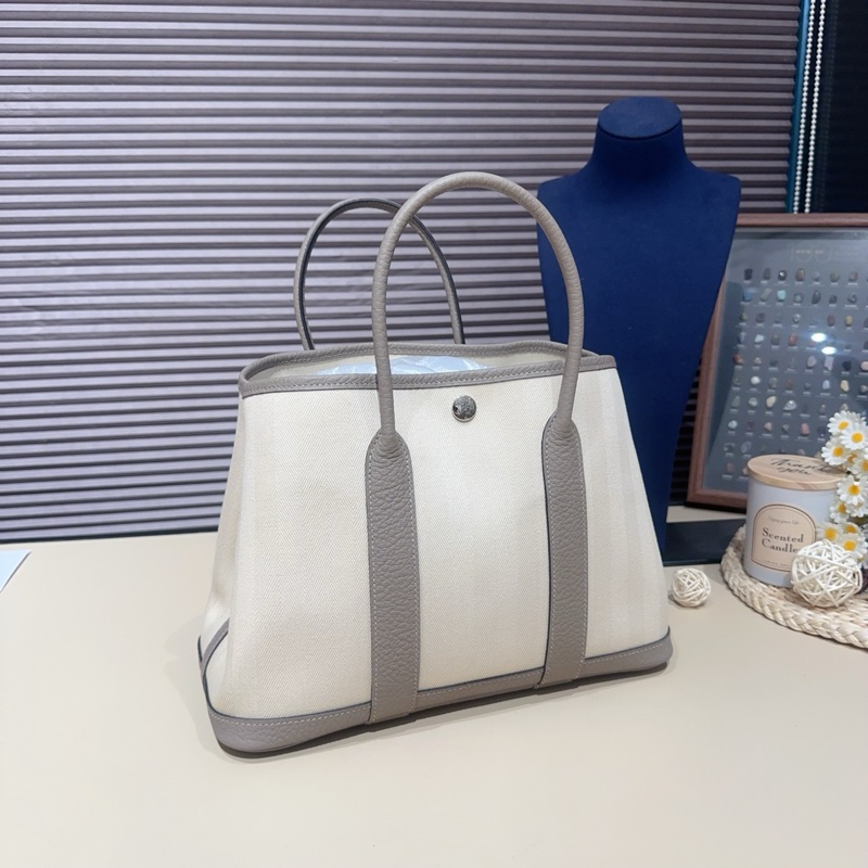 hermes garden 30 海鷗灰帆布拼 A刻-0