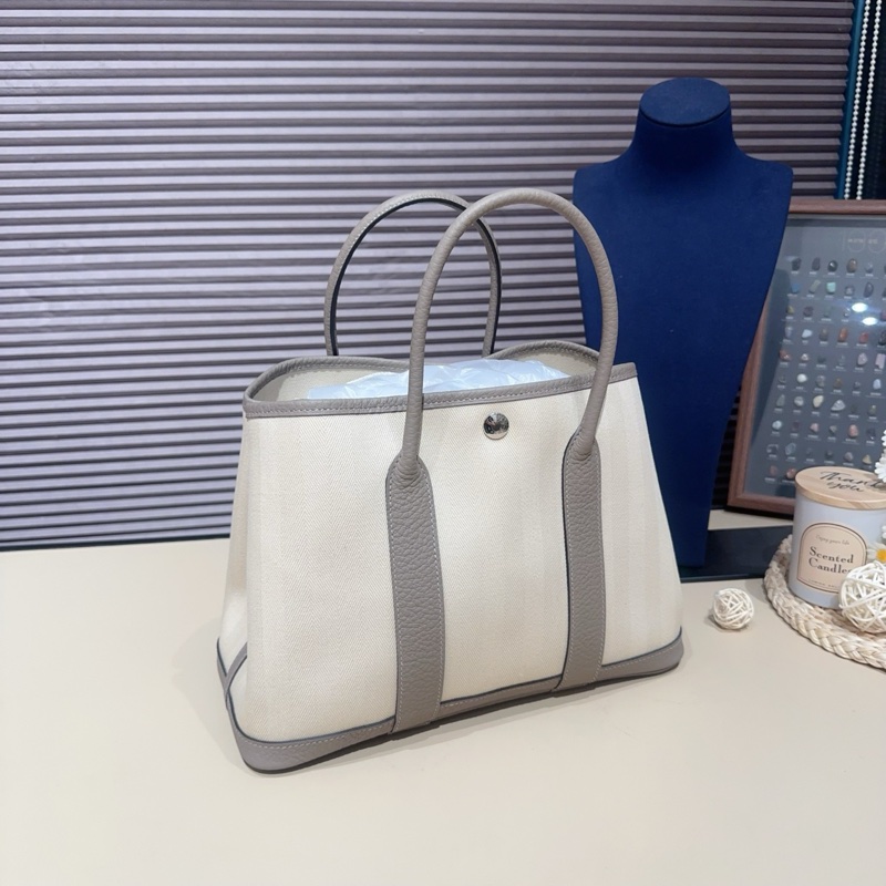 hermes garden 30 海鷗灰帆布拼 A刻-1