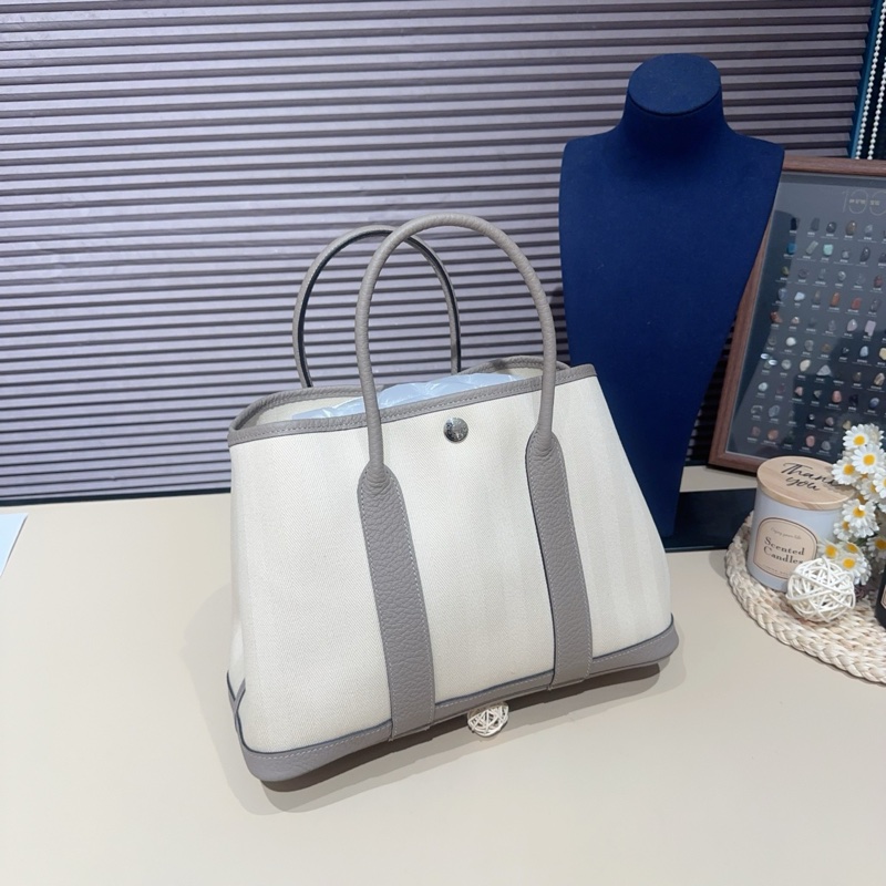 hermes garden 30 海鷗灰帆布拼 A刻-3