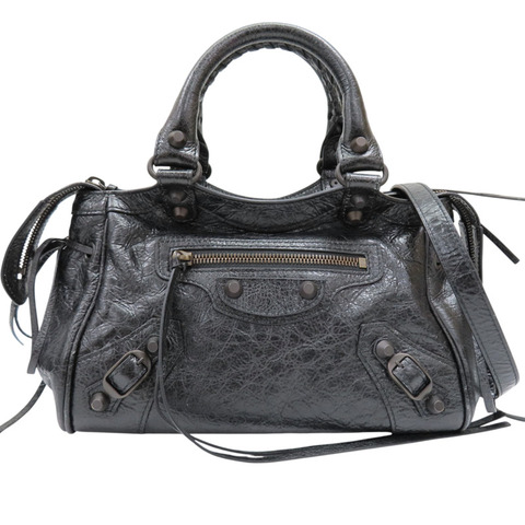 黑色 皮革 City 兩用包【BALENCIAGA 巴黎世家】 835256