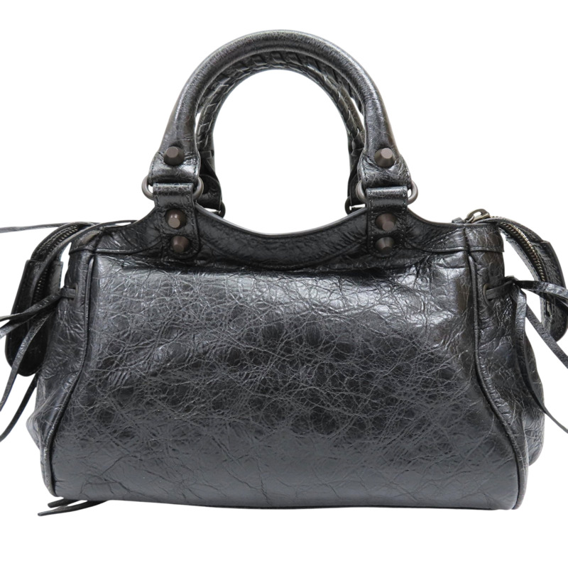 黑色 皮革 City 兩用包【BALENCIAGA 巴黎世家】 835256-1