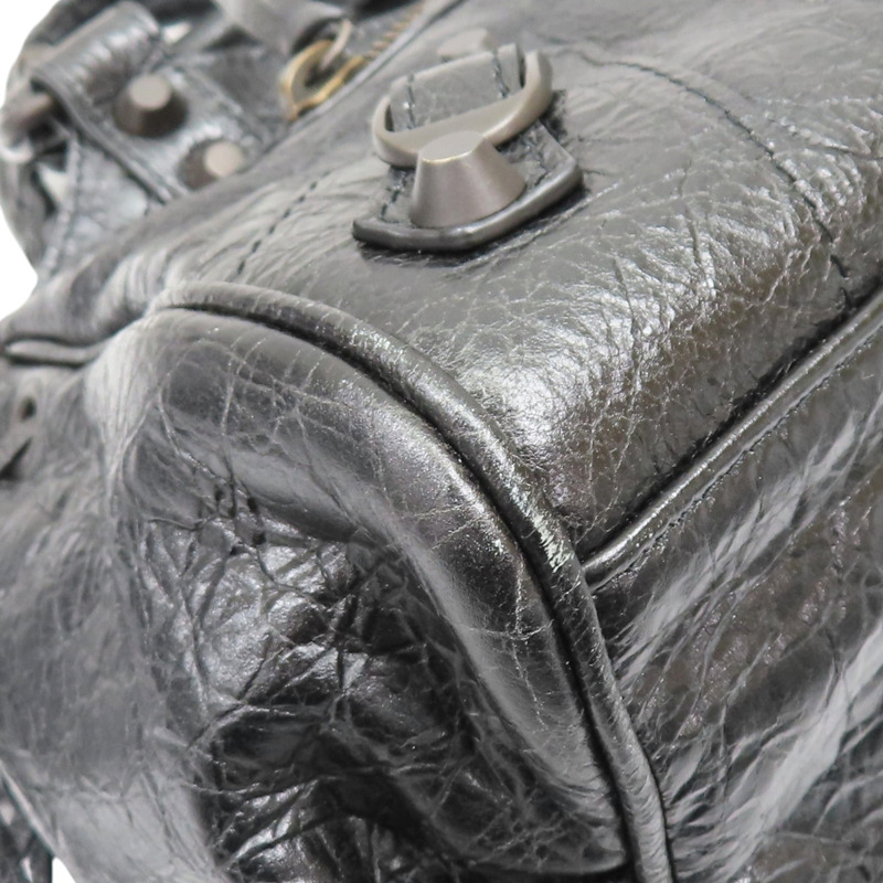 黑色 皮革 City 兩用包【BALENCIAGA 巴黎世家】 835256-8