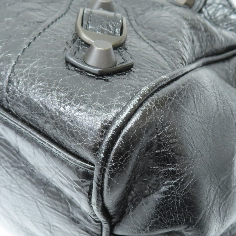 黑色 皮革 City 兩用包【BALENCIAGA 巴黎世家】 835256-9