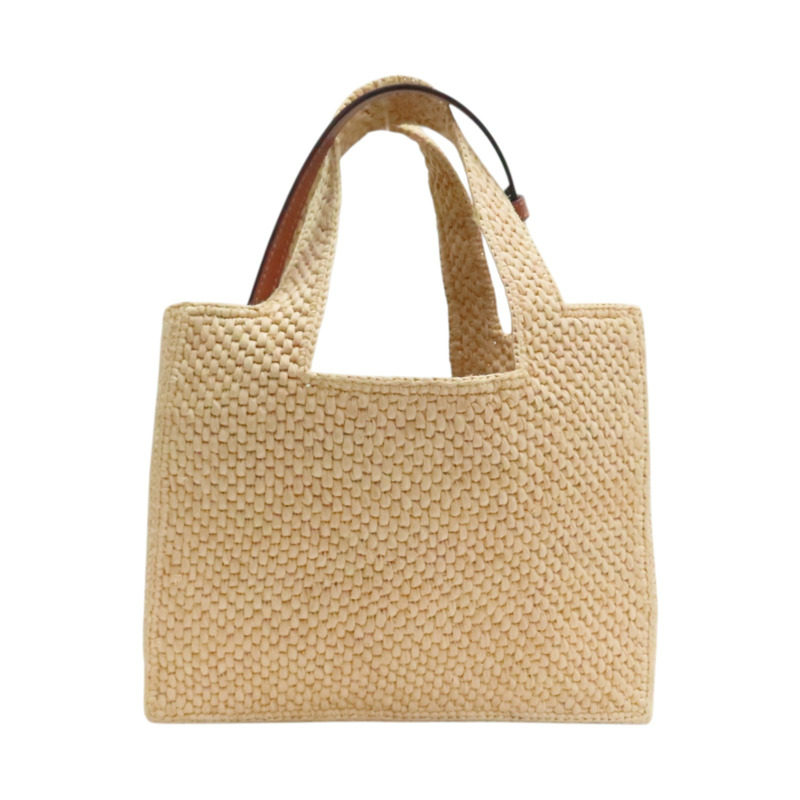 米色 草編 Small Font Tote 兩用包【LOEWE 羅威】 A685B59X03-1