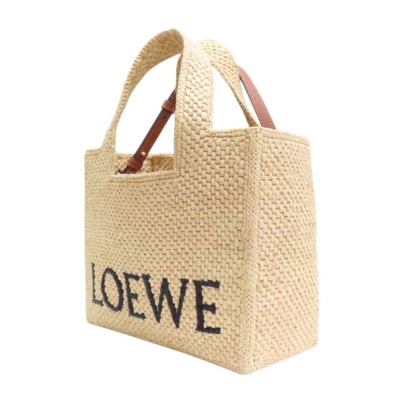 米色 草編 Small Font Tote 兩用包【LOEWE 羅威】 A685B59X03-2