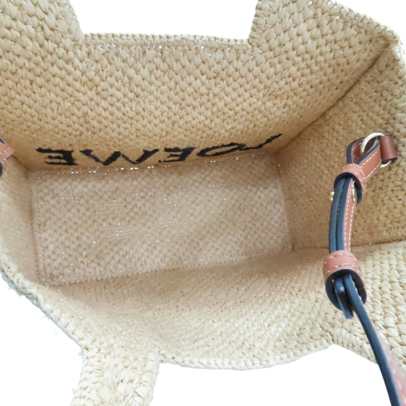 米色 草編 Small Font Tote 兩用包【LOEWE 羅威】 A685B59X03-4