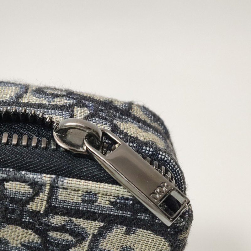 Dior 牛皮帆布Oblique 印花拉鍊斜背包-12