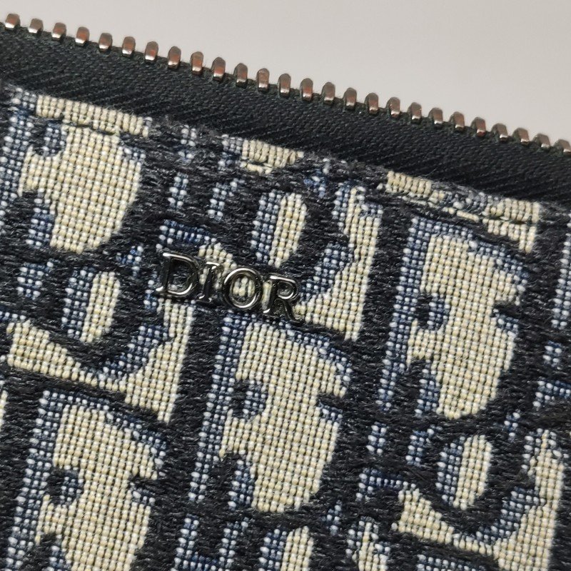 Dior 牛皮帆布Oblique 印花拉鍊斜背包-14
