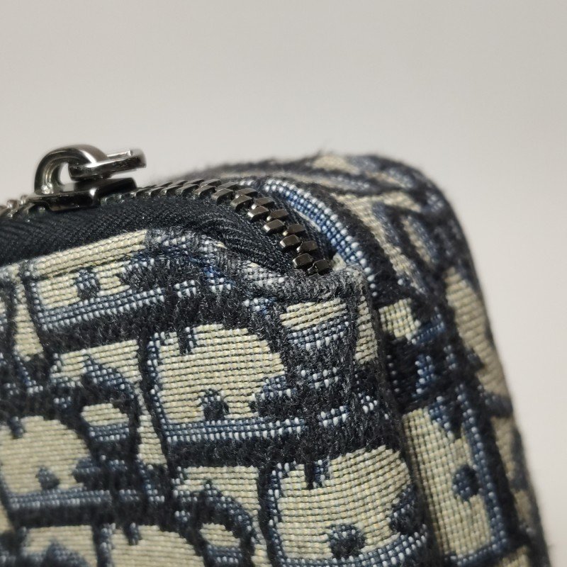 Dior 牛皮帆布Oblique 印花拉鍊斜背包-17