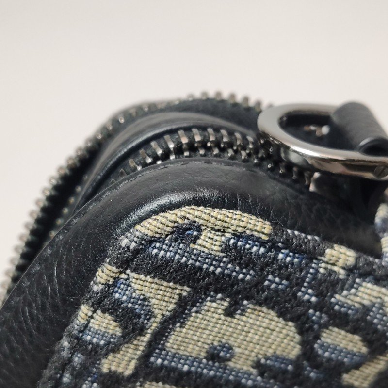 Dior 牛皮帆布Oblique 印花拉鍊斜背包-24