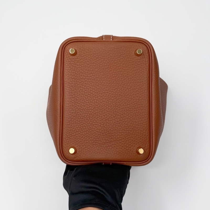 愛馬仕 Picotin Lock 18 金棕色 金扣 Z刻｜菜籃子-5