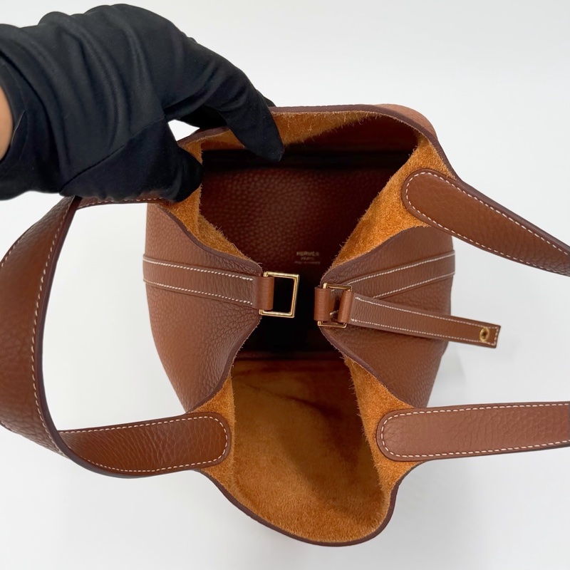 愛馬仕 Picotin Lock 18 金棕色 金扣 Z刻｜菜籃子-6