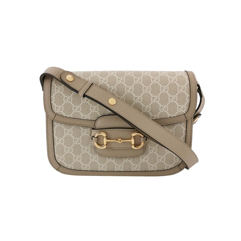 Gucci 1955小號牛皮GG老花馬銜扣單肩包-0